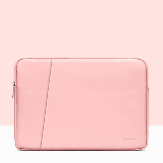 Baona BN-Q004 PU Leather Laptop Bag, Colour: Double-layer Pink, Size: 15/15.6 inch - 15 inch by Baona | Online Shopping South Africa | PMC Jewellery | Buy Now Pay Later Mobicred