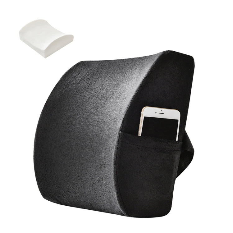 Office Waist Cushion Car Pillow With Pillow Core, Style: Memory Foam(Suede Black) - free shipping - PMC TechLife - Order now!