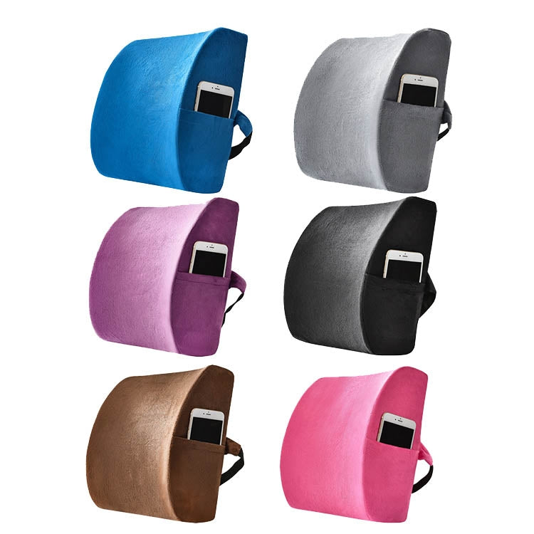 Office Waist Cushion Car Pillow With Pillow Core, Style: Memory Foam(Suede Black) - free shipping - PMC TechLife - Order now!