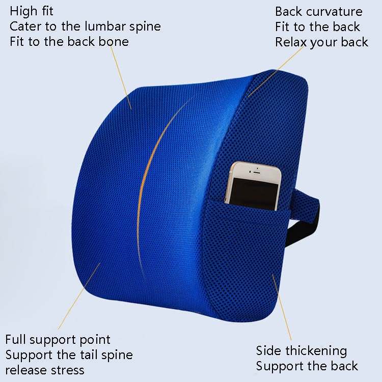 Office Waist Cushion Car Pillow With Pillow Core, Style: Memory Foam(Mesh Gray) - free shipping - PMC TechLife - Order now!