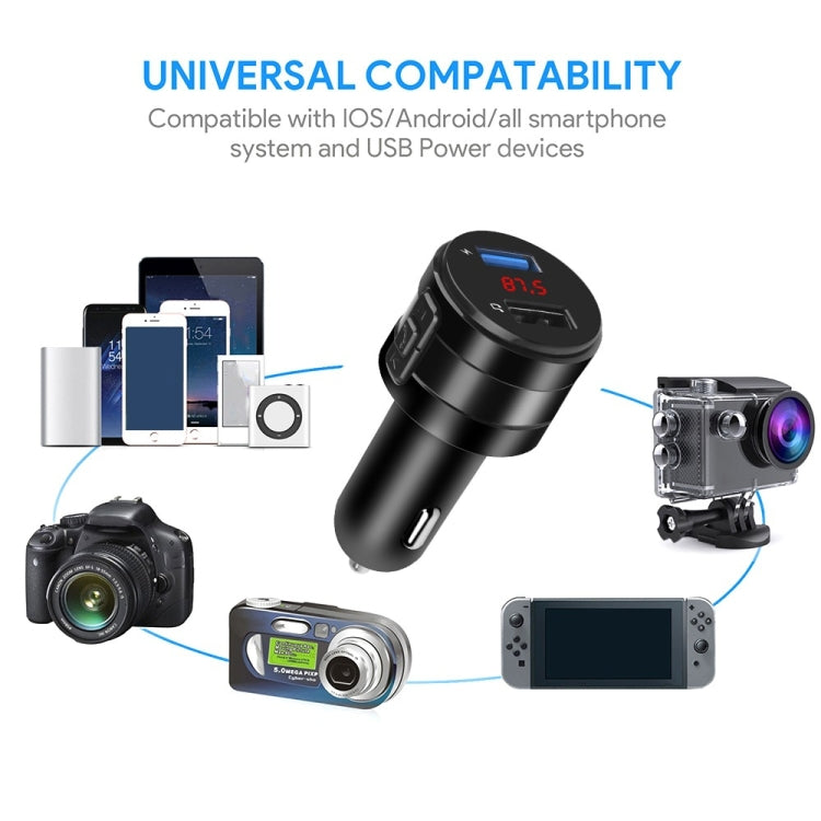 X20 Black Car Bluetooth Handsfree Car FM Transmitter Music Player Car Charger - Bluetooth Car Kits by PMC TechLife | Online Shopping South Africa | PMC TechLife | Buy Now Pay Later Mobicred