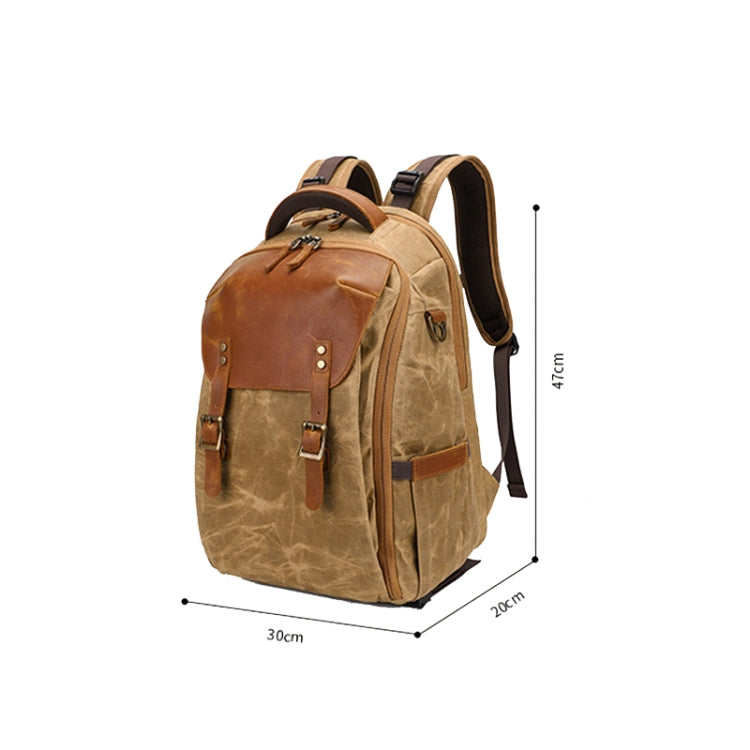 K805 Waterproof Batik Canvas Camera Backpack Outdoor Liner Shoulder Photography Bag(Soil Yellow) - Backpack by PMC TechLife | Online Shopping South Africa | PMC TechLife | Buy Now Pay Later Mobicred