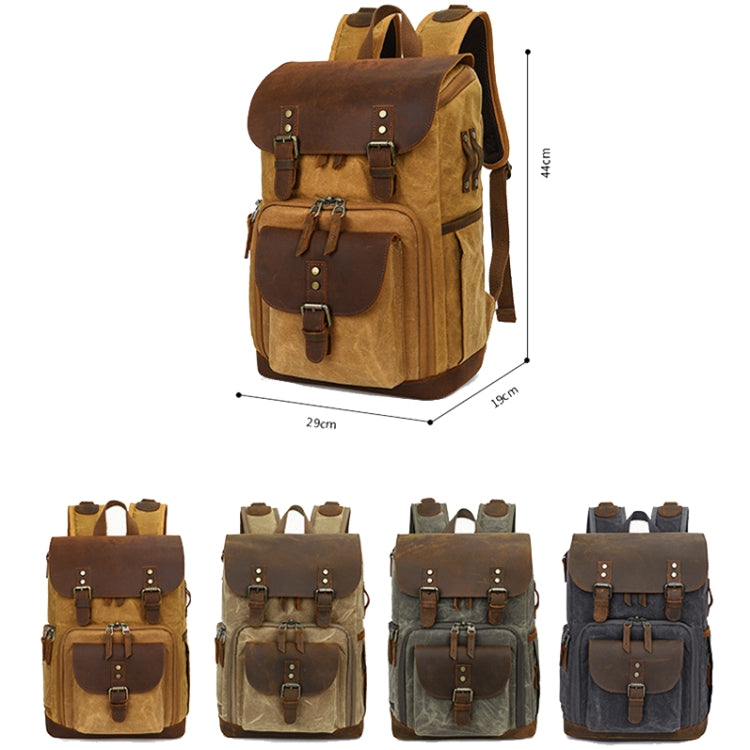 K-86 Casual Shoulder Camera Bag Contrast Waterproof Batik Canvas Single Digital Camera Photo Backpack(Green) - Backpack by PMC TechLife | Online Shopping South Africa | PMC TechLife | Buy Now Pay Later Mobicred