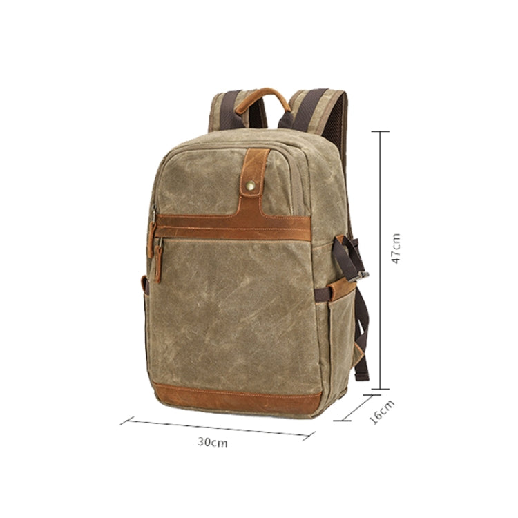 D1383 Outdoor SLR Digital Camera Backpack Waterproof Batik Canvas Camera Bag(Gray) - Backpack by PMC TechLife | Online Shopping South Africa | PMC TechLife | Buy Now Pay Later Mobicred