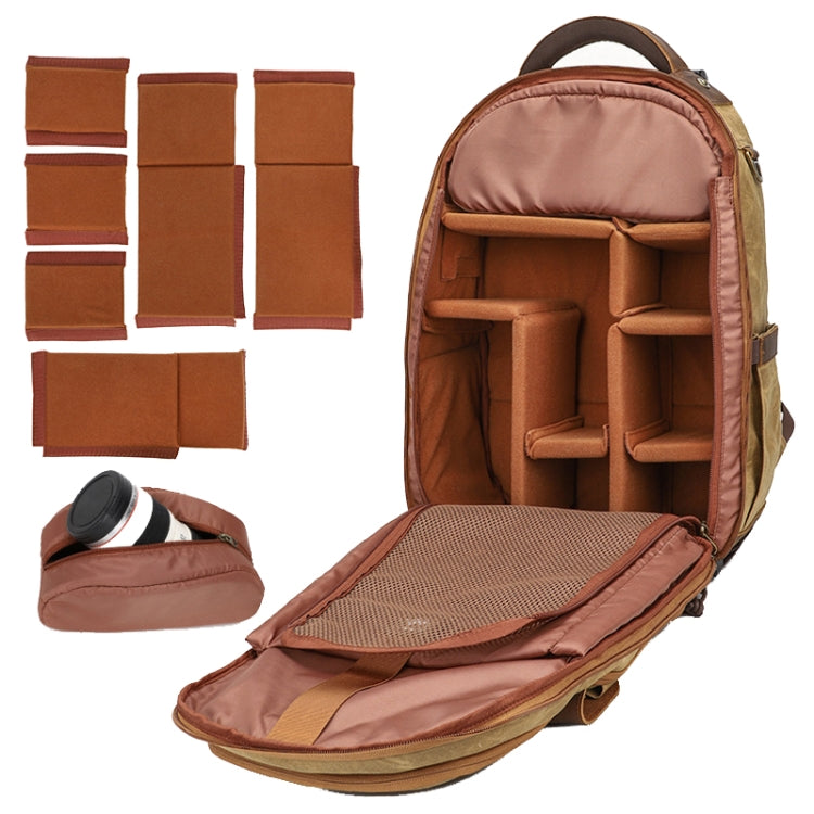 K813 Retro SLR Camera Bag Canvas Shoulder Computer Camera Bag(Blue) - Backpack by PMC TechLife | Online Shopping South Africa | PMC TechLife | Buy Now Pay Later Mobicred