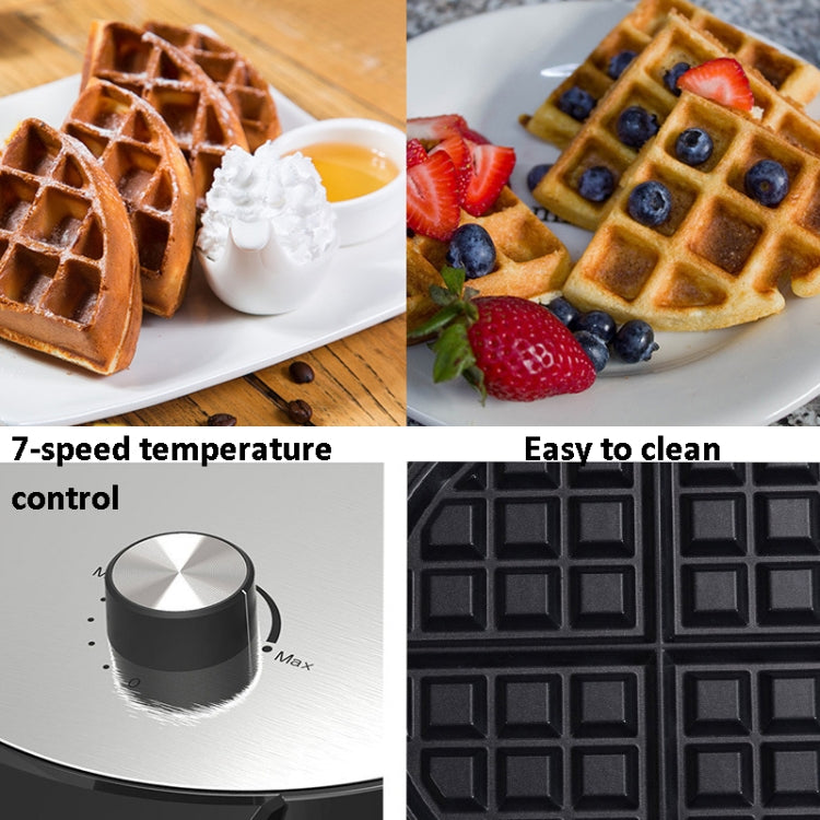 1000W Waffle Maker Breakfast Bread Maker Sandwich Maker Temperature Adjustable Electric Baking Pan(EU Plug) - free shipping - PMC TechLife - Order now!