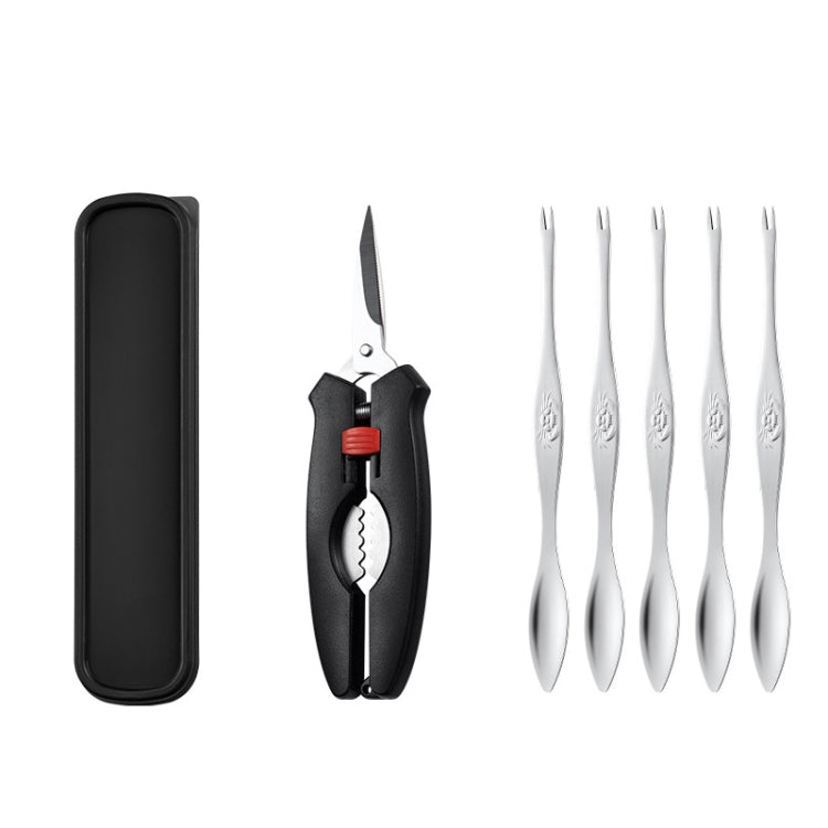 Crab Tool 304 Stainless Steel Crab Fork Crab Scissors Crab Needle,Style: 5 Fork 1 Knife 1 Box - Gadgets by PMC TechLife | Online Shopping South Africa | PMC TechLife | Buy Now Pay Later Mobicred