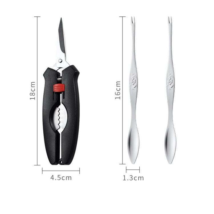 Crab Tool 304 Stainless Steel Crab Fork Crab Scissors Crab Needle,Style: 5 Fork 1 Knife 1 Box - Gadgets by PMC TechLife | Online Shopping South Africa | PMC TechLife | Buy Now Pay Later Mobicred