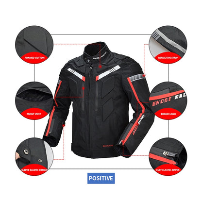 GHOST RACING GR-Y07 Motorcycle Cycling Jacket Four Seasons Locomotive Racing Anti-Fall Cloth, Size: XXXL(Black) - Protective Gear by GHOST RACING | Online Shopping South Africa | PMC Jewellery | Buy Now Pay Later Mobicred