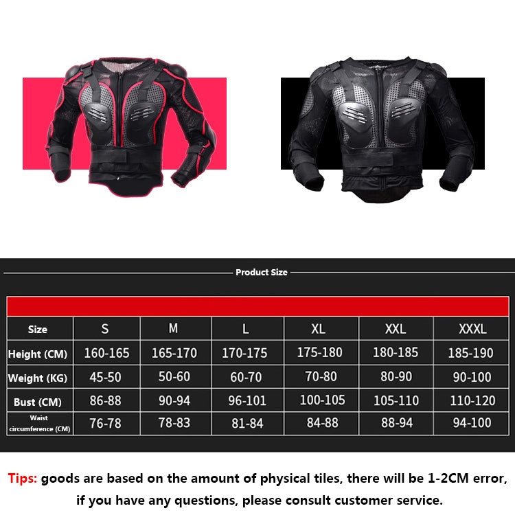 GHOST RACING F060 Motorcycle Armor Suit Riding Protective Gear Chest Protector Elbow Pad Fall Protection Suit, Size: L(Red) - Protective Gear by GHOST RACING | Online Shopping South Africa | PMC TechLife | Buy Now Pay Later Mobicred