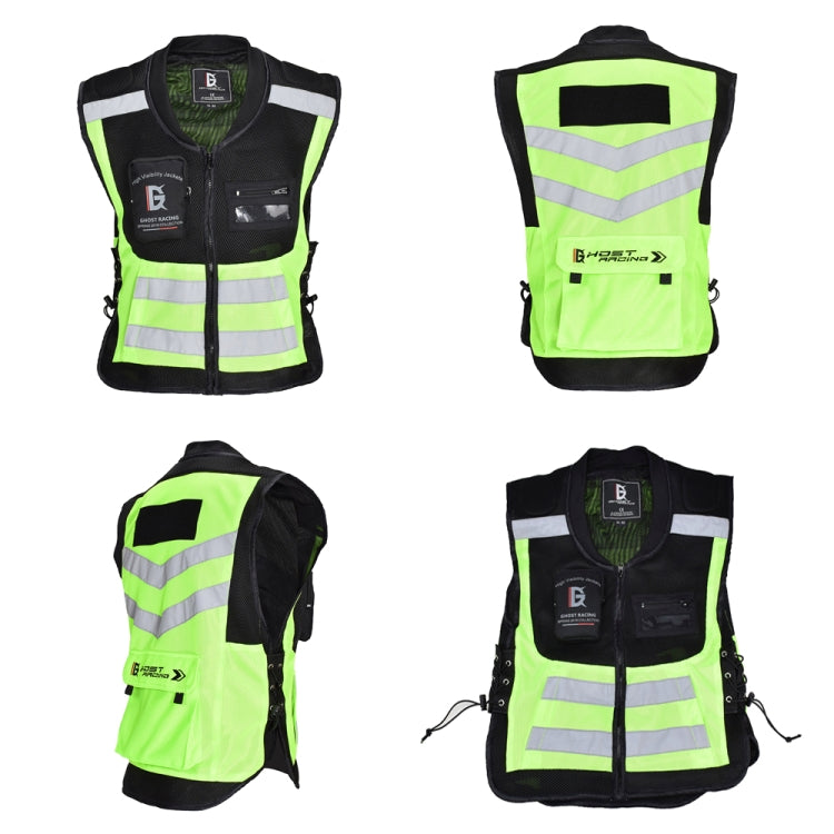 GHOST RACING GR-Y06 Motorcycle Riding Vest Safety Reflective Vest, Size: XL(Fluorescent Green) - free shipping - PMC TechLife - Order now!