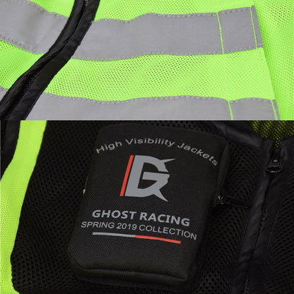 GHOST RACING GR-Y06 Motorcycle Riding Vest Safety Reflective Vest, Size: XXXL(Black) - Protective Gear by GHOST RACING | Online Shopping South Africa | PMC Jewellery | Buy Now Pay Later Mobicred