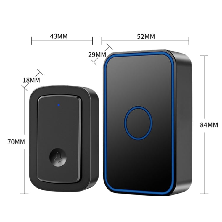 CACAZI A19 1 For 4 Wireless Music Doorbell without Battery, Plug:EU Plug(Black) - free shipping - PMC TechLife - Order now!