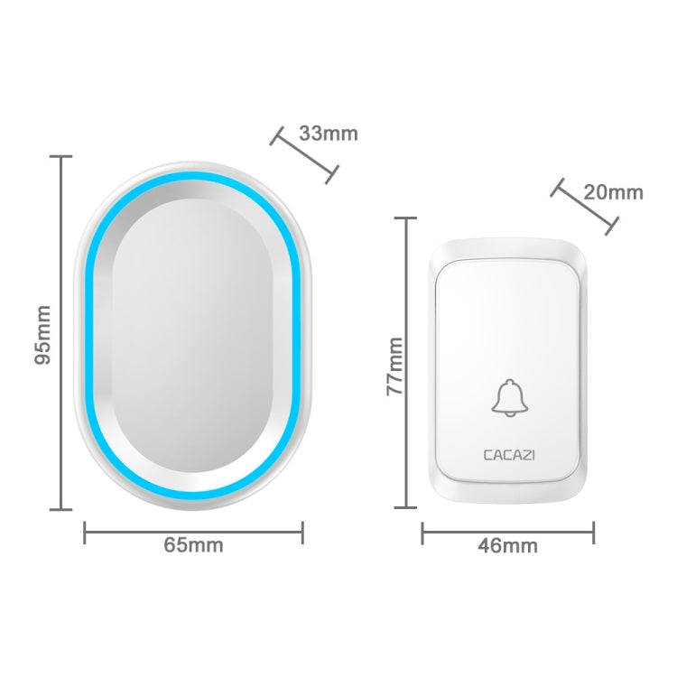 CACAZI A80 1 For 1 Wireless Music Doorbell without Battery, Plug:US Plug(White) - Wireless Doorbell by CACAZI | Online Shopping South Africa | PMC Jewellery