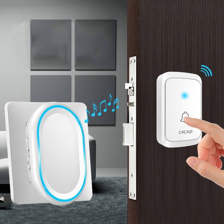 CACAZI A80 1 For 1 Wireless Music Doorbell without Battery, Plug:US Plug(Black) - Wireless Doorbell by CACAZI | Online Shopping South Africa | PMC TechLife