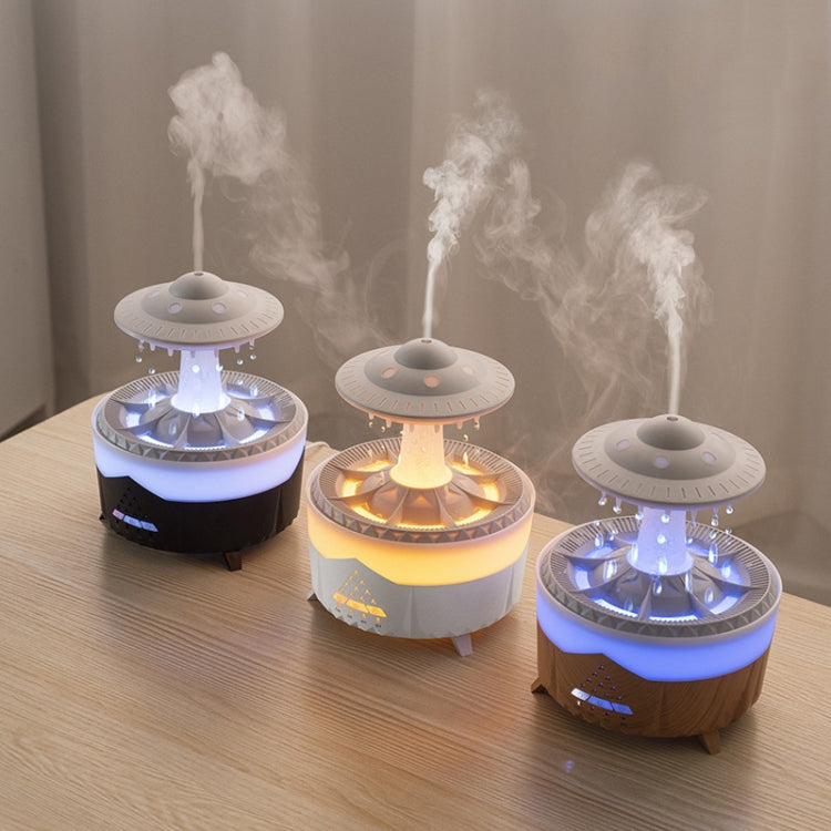 UFO Water Drop Aromatherapy Humidifier Desktop Remote Control Diffuser, Plug: AU Plug(Wood Grain) - free shipping - PMC TechLife - Order now!