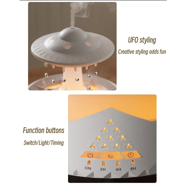 UFO Water Drop Aromatherapy Humidifier Desktop Remote Control Diffuser, Plug: UK Plug(White) - free shipping - PMC TechLife - Order now!