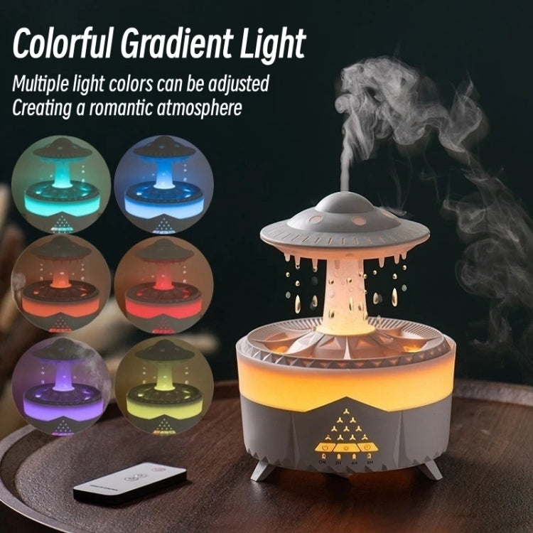 UFO Water Drop Aromatherapy Humidifier Desktop Remote Control Diffuser, Plug: AU Plug(Wood Grain) - free shipping - PMC TechLife - Order now!
