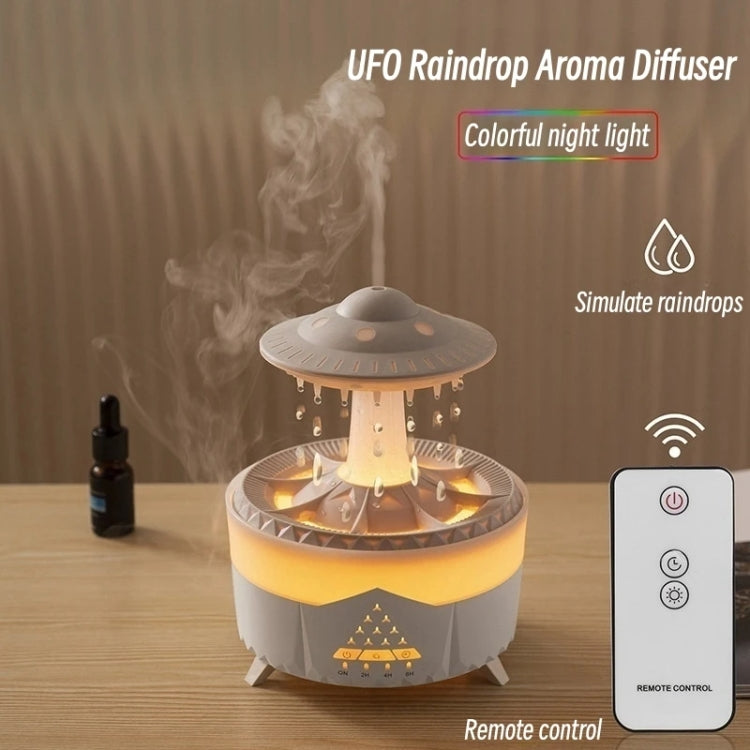 UFO Water Drop Aromatherapy Humidifier Desktop Remote Control Diffuser, Plug: AU Plug(White) - free shipping - PMC TechLife - Order now!