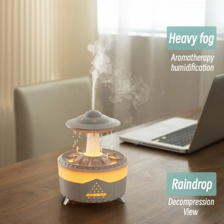 UFO Water Drop Aromatherapy Humidifier Desktop Remote Control Diffuser, Plug: AU Plug(Wood Grain) - free shipping - PMC TechLife - Order now!