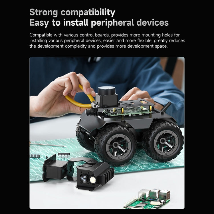 Waveshare WAVE ROVER Flexible Expandable 4WD Mobile Robot Chassis, Onboard ESP32 Module(US Plug) - free shipping - PMC TechLife - Order now!