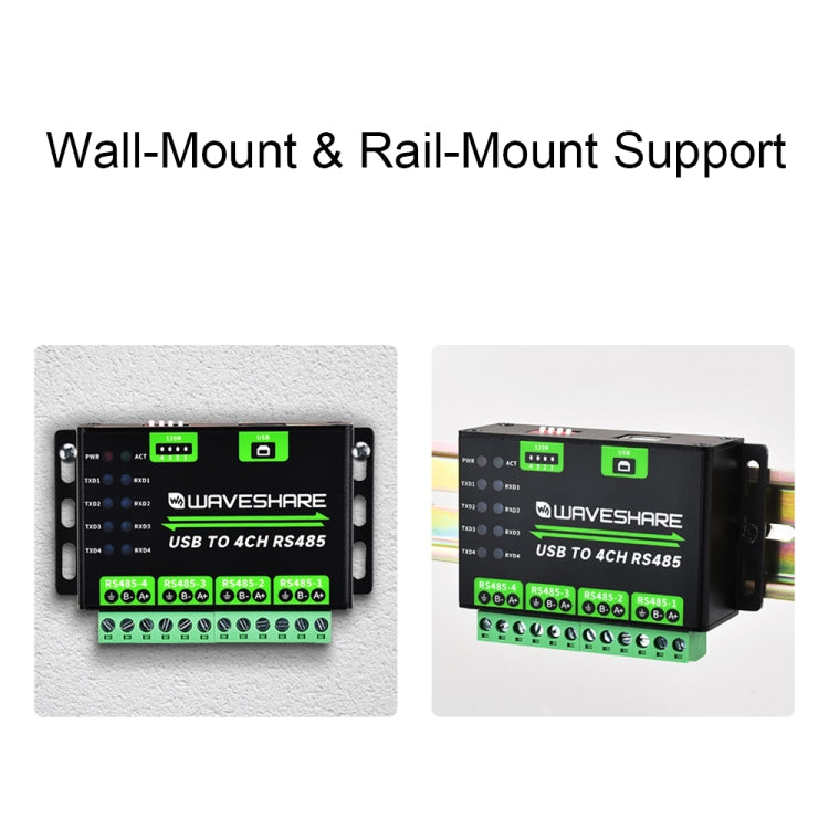 Waveshare 25219 Industrial USB To 4Ch RS485 Converter - free shipping - PMC Jewellery - Order now!