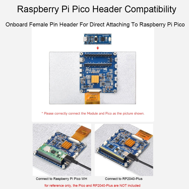 10.1 Inch Waveshare For Raspberry Pi Pico 1024×600 Pixel IPS Panel DVI Display Module - LCD & LED Display Module by Waveshare | Online Shopping South Africa | PMC Jewellery | Buy Now Pay Later Mobicred