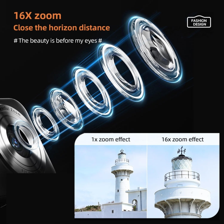 DC406L 2.4-Inch 1080P Mini HD 16X Zoom Digital Camera Home Children Camera EU Plug(Black) - free shipping - PMC TechLife - Order now!