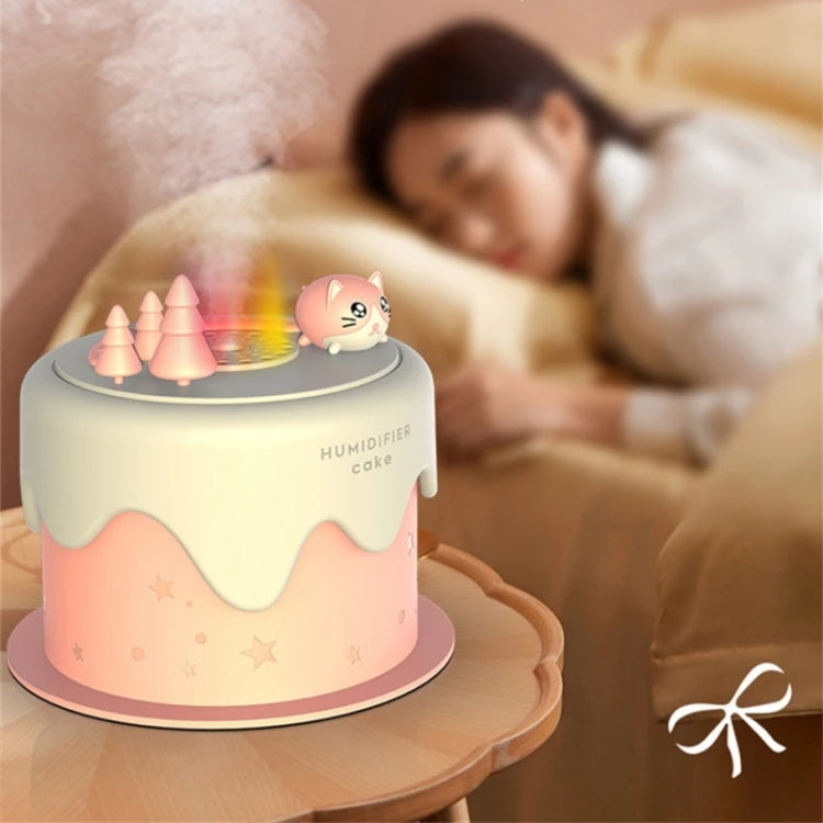 M328 Battery Type Mini Desktop Night Light Cartoon Cake Silent Spray Humidifier(Green) - free shipping - PMC TechLife - Order now!