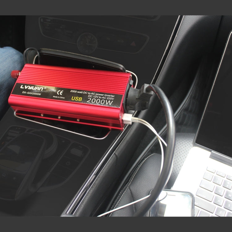 LVYUAN Car Inverter Dual USB Power Converter, Specification: 12V to 110V 2000W US Plug - Modified Square Wave by PMC TechLife | Online Shopping South Africa | PMC TechLife | Buy Now Pay Later Mobicred