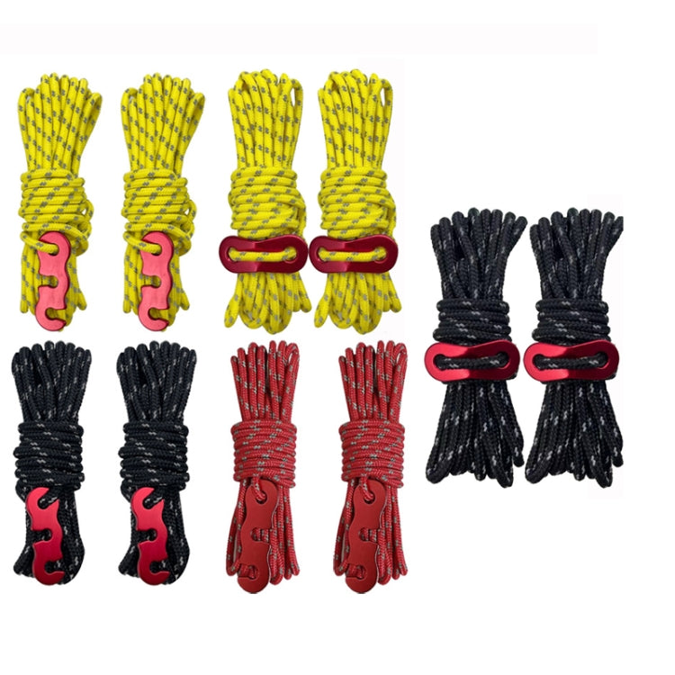 4m x 6 Rolls Outdoor Camping Tent Canopy Wind Rope Luminous Multi-Function Wind Rope Buckle Tent Fixed Rope(Figure 8 Buckle-Yellow) - Tents & Accessories by PMC TechLife | Online Shopping South Africa | PMC TechLife | Buy Now Pay Later Mobicred