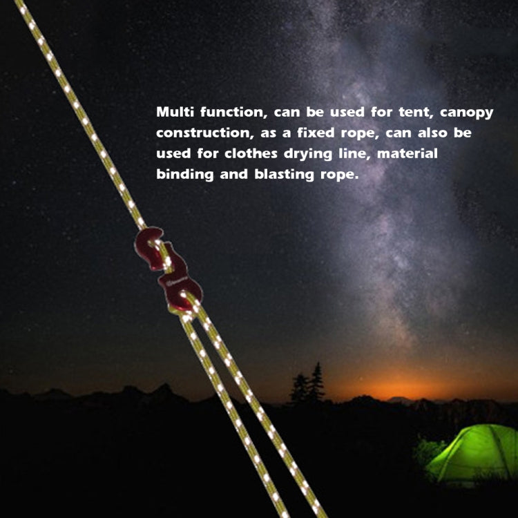 4m x 6 Rolls Outdoor Camping Tent Canopy Wind Rope Luminous Multi-Function Wind Rope Buckle Tent Fixed Rope( S Buckle-Yellow) - Tents & Accessories by PMC TechLife | Online Shopping South Africa | PMC TechLife | Buy Now Pay Later Mobicred