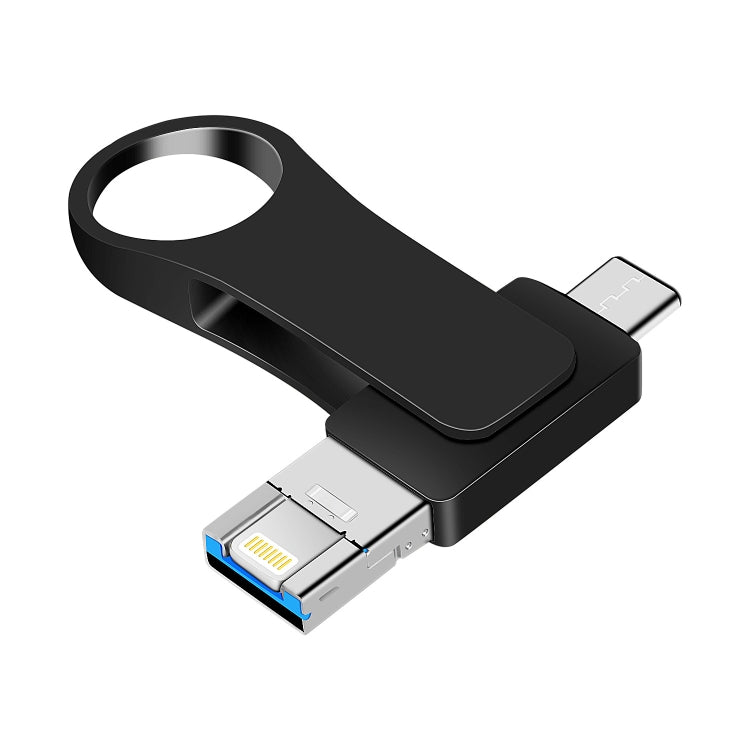 8GB USB 3.0 + 8 Pin + USB-C / Type-C 3 in 1 Mobile Computer Metal U-Disk(Black) - free shipping - PMC Jewellery - Order now!