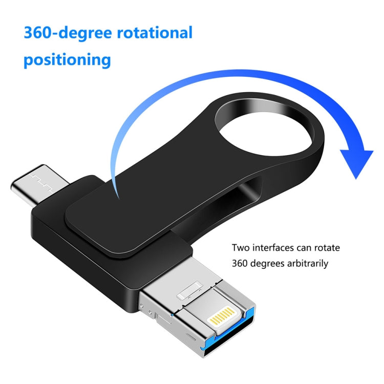 8GB USB 3.0 + 8 Pin + USB-C / Type-C 3 in 1 Mobile Computer Metal U-Disk(Black) - free shipping - PMC Jewellery - Order now!