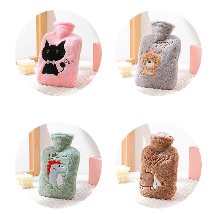 Hot Compress Stomach Hot Water Bottle Flannel Cover Cartoon Hand Warmer(Light Grey) - Hot Water Bags by PMC TechLife | Online Shopping South Africa | PMC TechLife | Buy Now Pay Later Mobicred