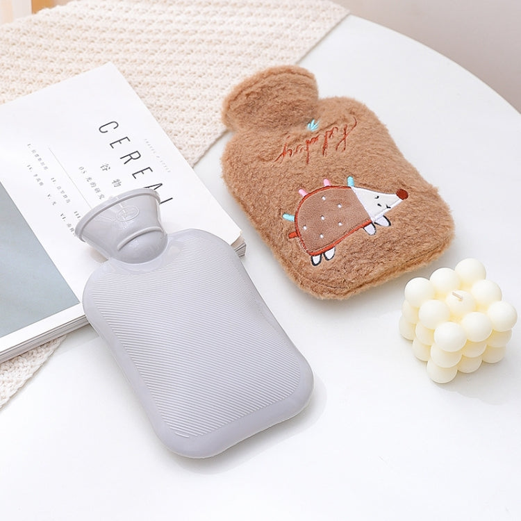 Hot Compress Stomach Hot Water Bottle Flannel Cover Cartoon Hand Warmer(Light Grey) - Hot Water Bags by PMC TechLife | Online Shopping South Africa | PMC TechLife | Buy Now Pay Later Mobicred