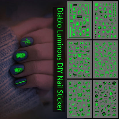 10 PCS Waterproof Sweat Proof Environmental Luminous DIY Nail Stickers(SN-142) - Nail Stickers by PMC Jewellery | Online Shopping South Africa | PMC Jewellery | Buy Now Pay Later Mobicred