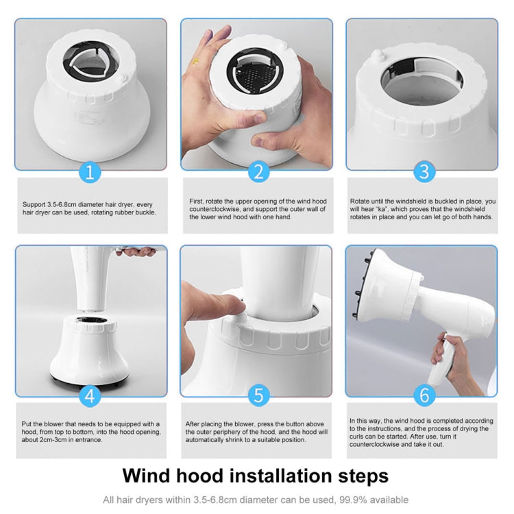 G8 Universal Hair Diffuser Adaptable For Blow Dryers with Rotatable Design Curly Hair Large Wind Hood(White) - free shipping - PMC TechLife - Order now!