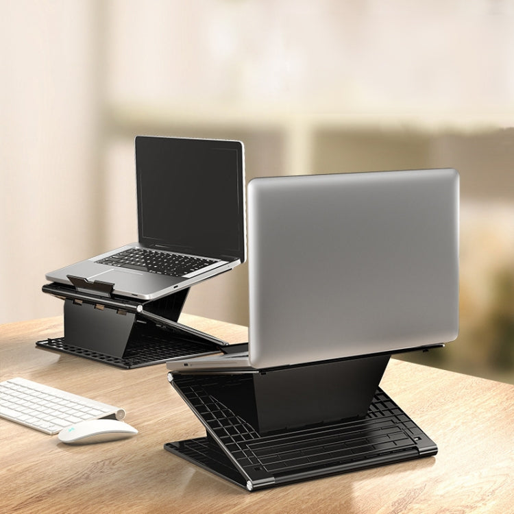 N5 Laptop Stand Portable Double-Layer Multi-Gear Adjustment Heightening Folding Plastic Heat Dissipation Bracket(Elegant Black) - Laptop Stand by PMC Jewellery | Online Shopping South Africa | PMC Jewellery | Buy Now Pay Later Mobicred