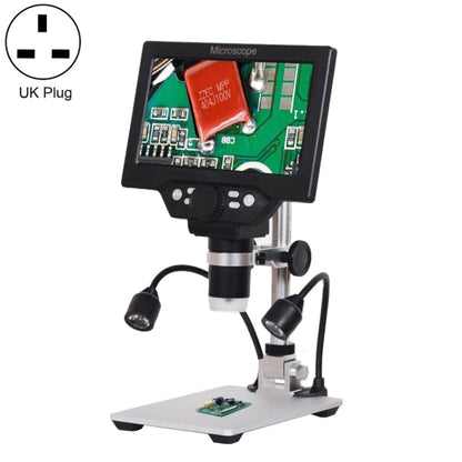 G1200D 7 Inch LCD Screen 1200X Portable Electronic Digital Desktop Stand Microscope(UK Plug Without Battery) - Digital Microscope by PMC Jewellery | Online Shopping South Africa | PMC Jewellery | Buy Now Pay Later Mobicred