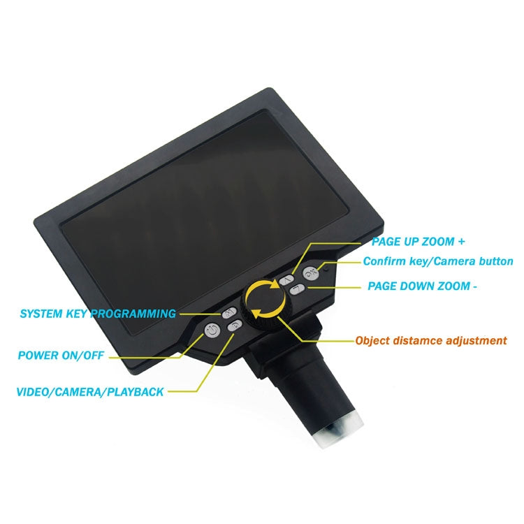 G1200D 7 Inch LCD Screen 1200X Portable Electronic Digital Desktop Stand Microscope(US Plug Without Battery) - free shipping - PMC Jewellery - Order now!