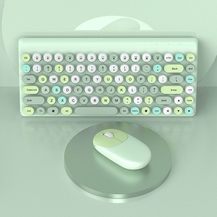 FV-W10  86-Keys 2.4G Wireless Keyboard and Mouse Set(Green Mixed) - free shipping - PMC Jewellery - Order now!