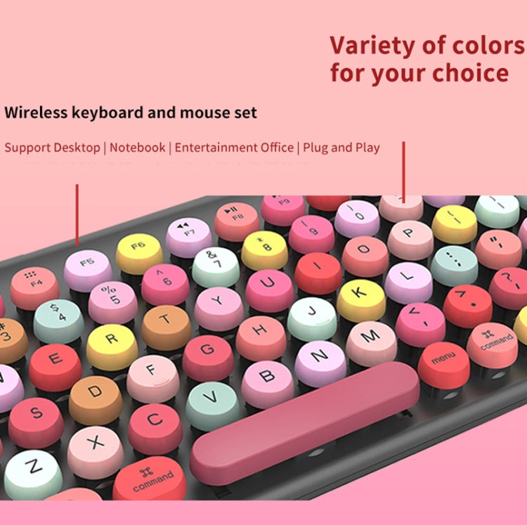 FV-W10  86-Keys 2.4G Wireless Keyboard and Mouse Set(Green Mixed) - free shipping - PMC Jewellery - Order now!