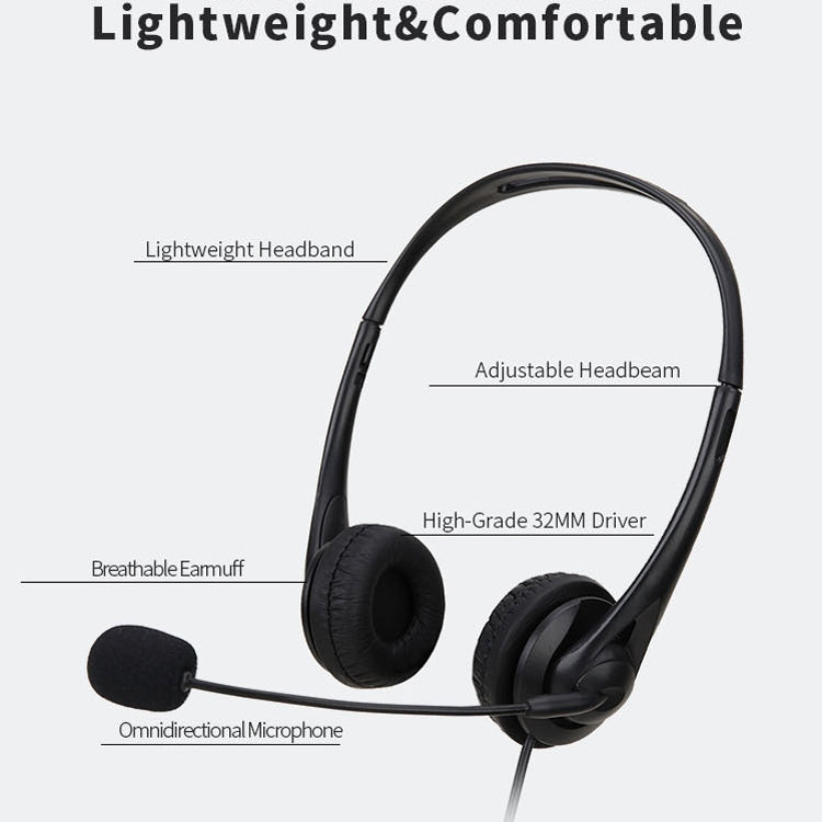 SOYTO SY490 Teaching Office Network Class Student Education Computer Headset, Style: Double Ear Black Separation USB - free shipping - PMC TechLife - Order now!