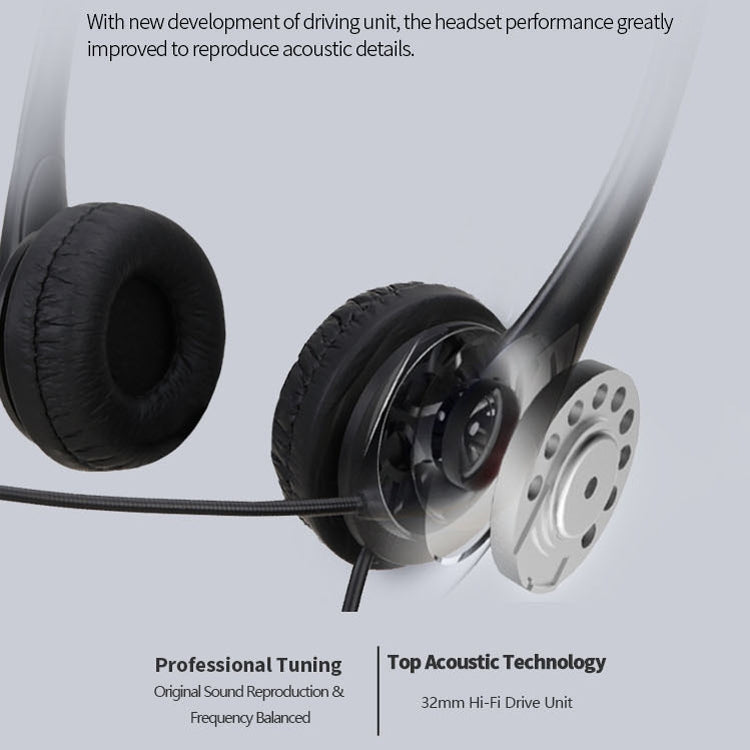 SOYTO SY490 Teaching Office Network Class Student Education Computer Headset, Style: Double Ear Black Separation USB - free shipping - PMC TechLife - Order now!