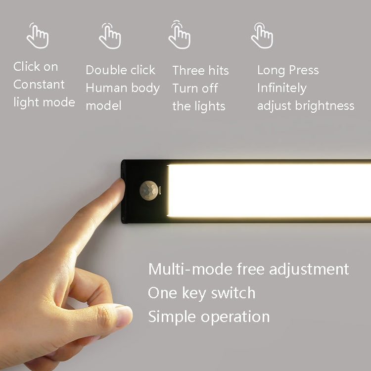 Intelligent Automatic Human Body Induction Wireless LED Lamp 60cm(Silver + Warm Light) - Sensor LED Lights by PMc TechLife | Online Shopping South Africa | PMc TechLife | Buy Now Pay Later Mobicred
