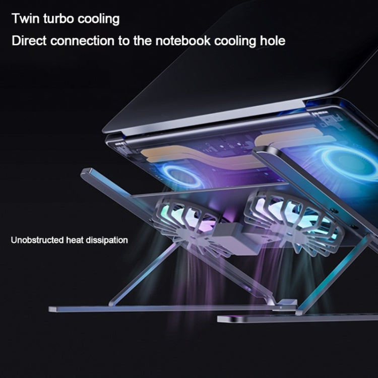 BONERUY P11F Notebook Cooling Bracket Fan Aluminum Alloy Radiator, Colour:  Gray with Type-C Cable - free shipping - PMC Jewellery - Order now!