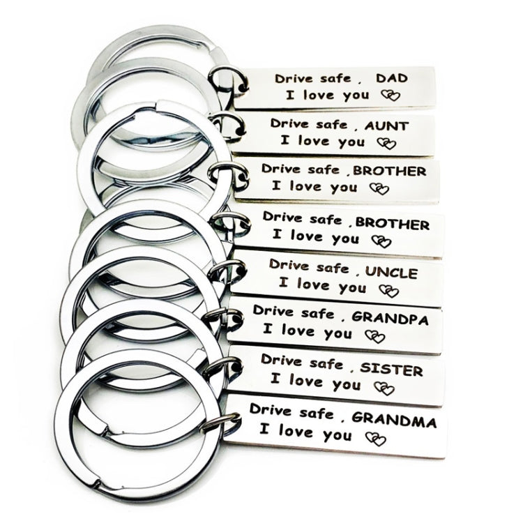 10 PCS C1010 Drive Safe Stainless Steel Tag Keychain 10x40mm(Brother) - Key Rings by PMC TechLife | Online Shopping South Africa | PMC TechLife | Buy Now Pay Later Mobicred