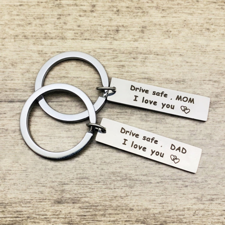 10 PCS C1010 Drive Safe Stainless Steel Tag Keychain 10x40mm(Mom) - Key Rings by PMC TechLife | Online Shopping South Africa | PMC TechLife | Buy Now Pay Later Mobicred