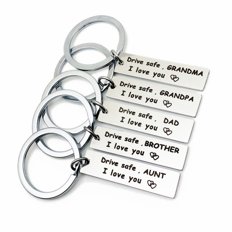 10 PCS C1010 Drive Safe Stainless Steel Tag Keychain 10x40mm(Brother) - Key Rings by PMC TechLife | Online Shopping South Africa | PMC TechLife | Buy Now Pay Later Mobicred